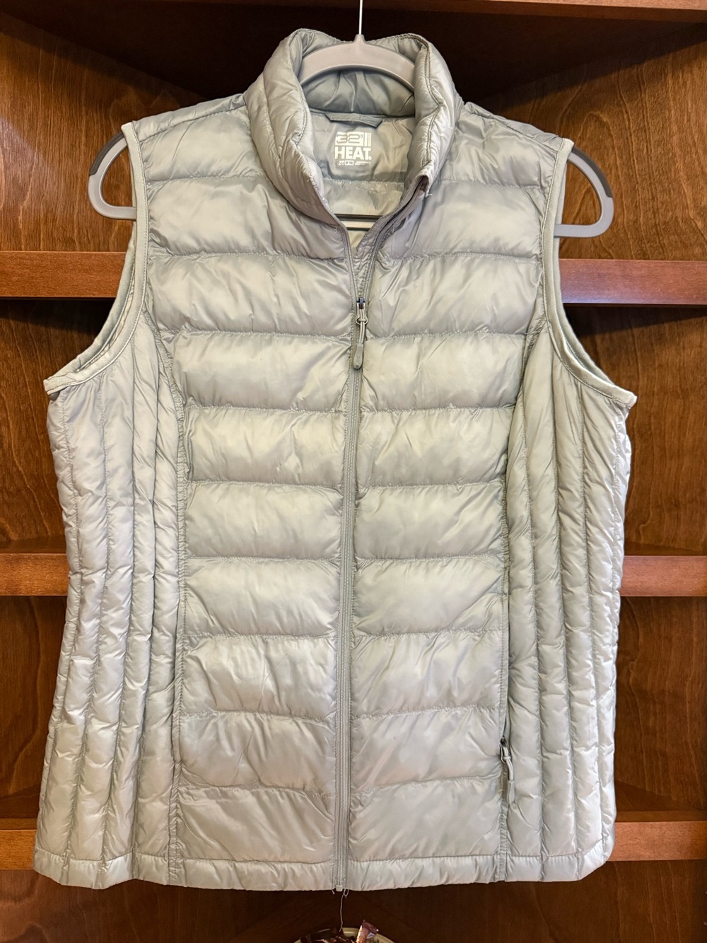 32 Degrees Heat Silver Gray Puffer Vest Womens Large Lightweight